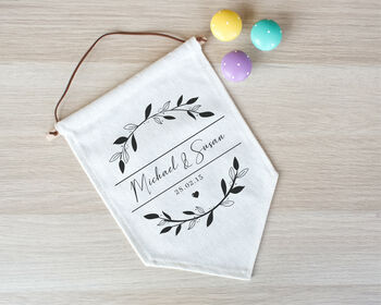 Personalised Hanging Linen Flag, 4 of 4