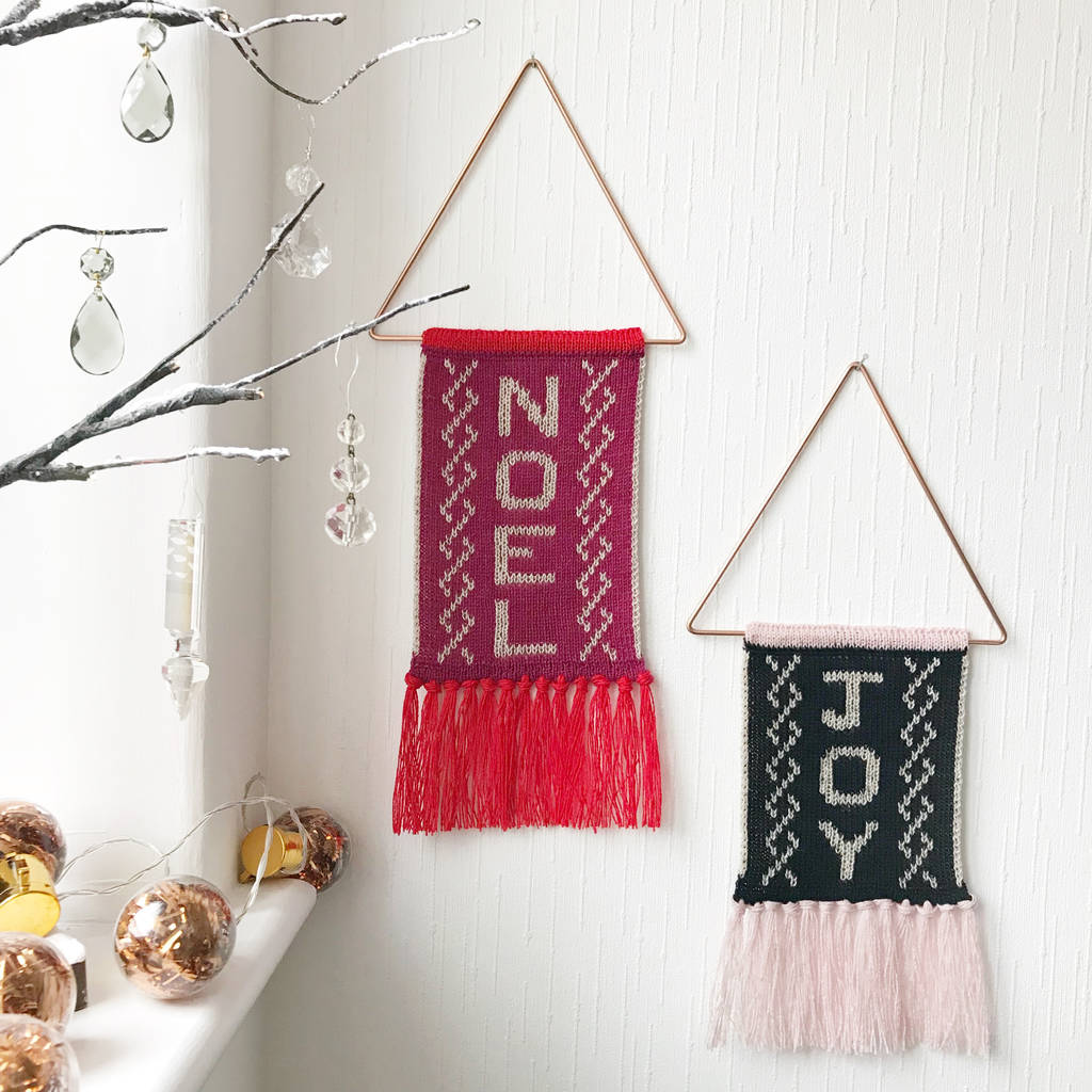 Christmas Wall Hanging Decoration By Little Knitted Stars