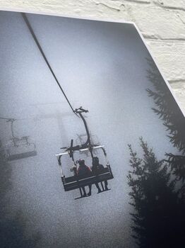 Mountain Biking Chair Lift Art Print, 7 of 8