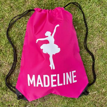Personalised Children's Drawstring Ballet Pe Bag, 3 of 4