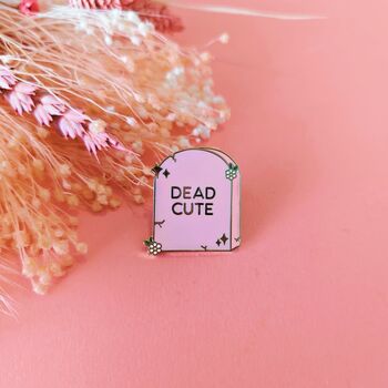 Dead Cute Tombstone Enamel Pin, 5 of 6