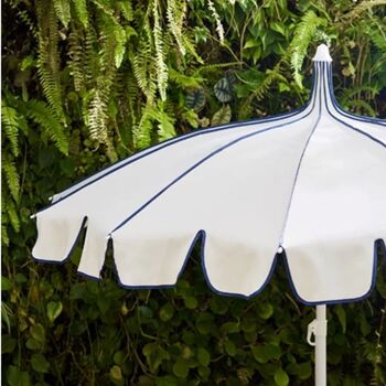 Two Tone Scalloped Parasol Cream And Navy, 2 of 5