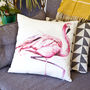 Inky Flamingo Luxury Cushion And Inner, thumbnail 1 of 4