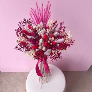 Hot Pink Dried Flower Bouquet, 5 of 5
