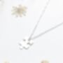 Dainty Puzzle Piece Sterling Silver Necklace Jigsaw Jewellery, thumbnail 2 of 6
