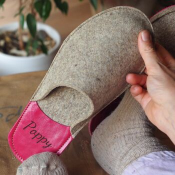 Light Weight Personalised Felt Slippers, 2 of 12