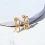 Interlocking Charm Gold Plated Sterling Silver Earrings, thumbnail 2 of 9