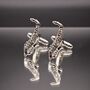 Saxophone Silver Cufflinks Gift Jazz, thumbnail 2 of 5