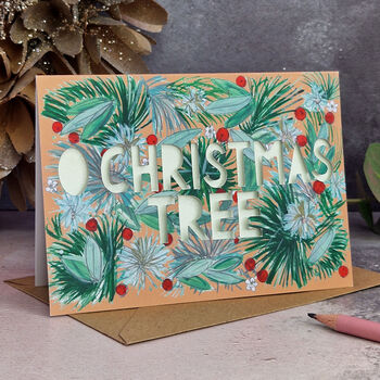 Metallic Floral Papercut Christmas Card Five Pack, 4 of 10