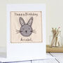 Personalised Bunny Rabbit Birthday Card For Him Or Her, thumbnail 1 of 12