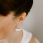 Semi Circle Mother Of Pearl Bridal Earrings, thumbnail 6 of 8