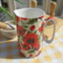 Medium Jug In Red Poppy Design, thumbnail 4 of 9