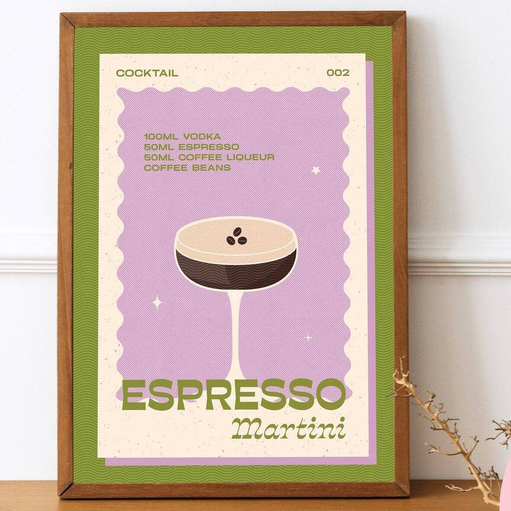 Retro Espresso Martini Print, 1 of 5