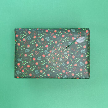 Winter Wrapping Paper Leaves And Berries Design, 3 of 8