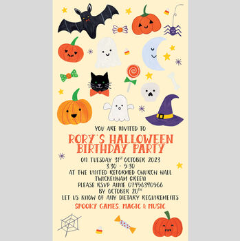 Paperless Halloween Personalised Party Invitations, 2 of 2