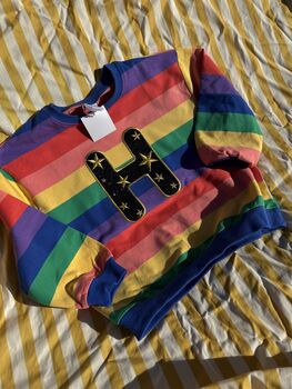 Glittery Star Initial / Number Rainbow Jumper, 2 of 3