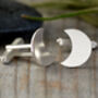 Personalised Moon Shape Cufflinks In Sterling Silver, thumbnail 2 of 4
