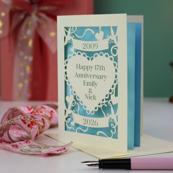 Personalised Laser Cut Anniversary Card, 6 of 12