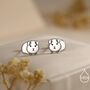 Cute Guinea Pig Stud Earrings In Sterling Silver, thumbnail 1 of 10