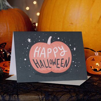 Happy Halloween Pumpkin Greetings Card, 2 of 5