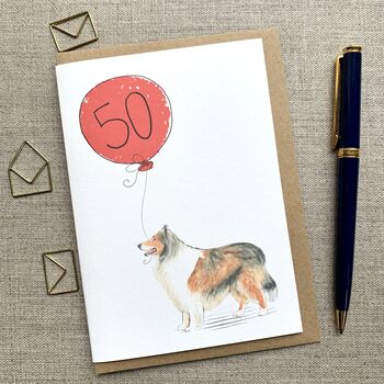 Personalised Rough Collie Birthday Card, 2 of 4