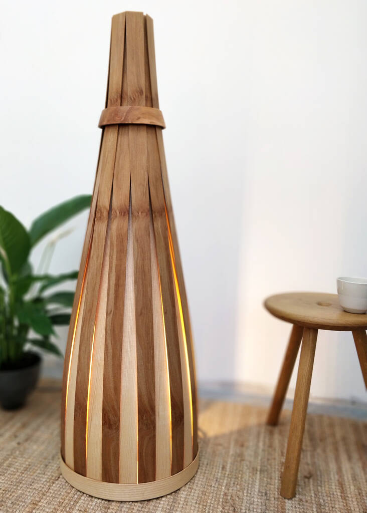 Wooden Tipi Floor Lamp, 1 of 3