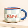 Contrast Checkerboard Ceramic Papa Mug, thumbnail 1 of 5