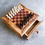Personalised Handmade Olive Wood Full Chess Board Set, thumbnail 8 of 12