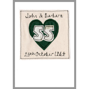 Personalised 55th Emerald Wedding Anniversary Card, 9 of 9