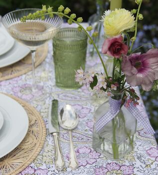 Purple And Green Floral Tablecloth, 5 of 9