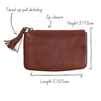 Small Leather Tassel Coin Purse, 4 of 4