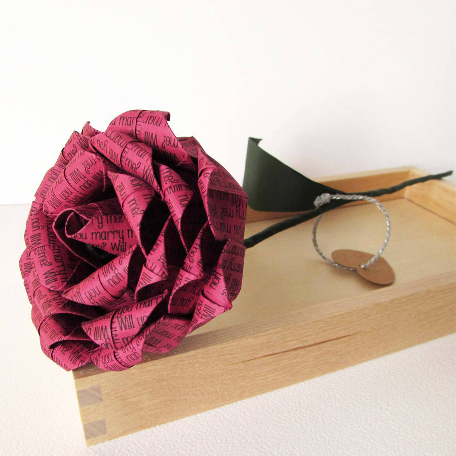 Will You Marry Me? Proposal Origami Rose, 1 of 5