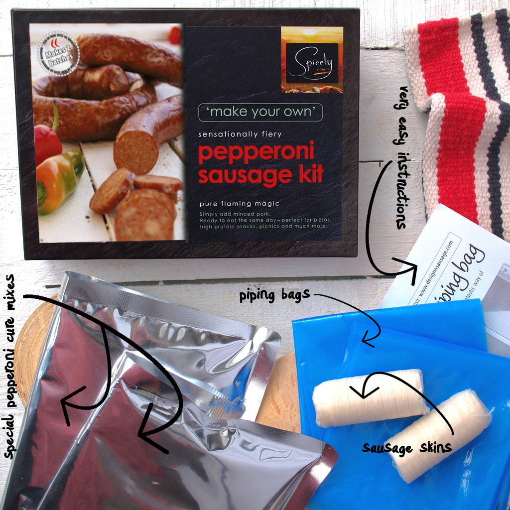 make your own hot pepperoni sausage kit by designa sausage & spicely