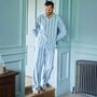 Men's 'Brighton Blue' Stripe Brushed Cotton Pyjama Set, thumbnail 2 of 4
