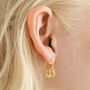 Gold Sterling Silver Celestial Huggie Hoop Earrings, thumbnail 2 of 4