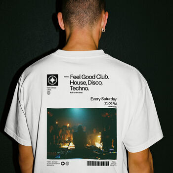 Feel Good Club, Music T Shirt, Oversized Unisex Graphic T Shirt, 9 of 9
