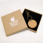 Personalised Fluffy Cat Solid Oak Keyring, thumbnail 3 of 4