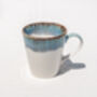 Blue V Shaped Handmade Porcelain Mug, thumbnail 9 of 9