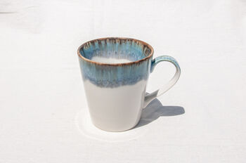 Blue V Shaped Handmade Porcelain Mug, 9 of 9