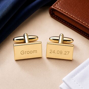 Personalised Gold Cufflinks, 4 of 10