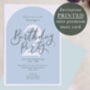 Personalised A6 Blue Age Birthday Party Invitation, thumbnail 1 of 3