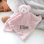 Personalised Pink Bobble Teddy Baby Comforter, thumbnail 1 of 5