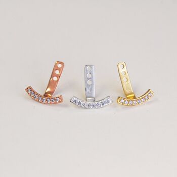 Topaz November Birthstone Gold Plated Silver Ear Jackets, 4 of 8