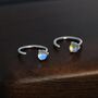 Moonstone Huggie Hoop Earrings In Sterling Silver, thumbnail 1 of 12