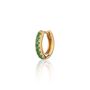 Green Stone Single Cartilage Hoop Earring, 7mm, thumbnail 1 of 6