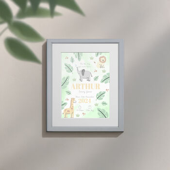 Personalised On The Day You Were Born Safari Framed Print, 3 of 10