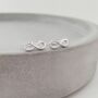 Silver Cz Infinity Earrings, Love Between Mother And Daughter, thumbnail 5 of 7