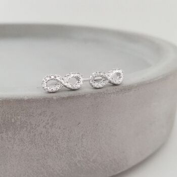 Silver Cz Infinity Earrings, Love Between Mother And Daughter, 5 of 7