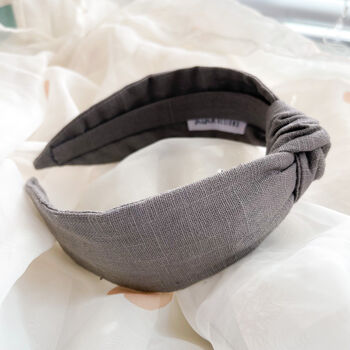 Charcoal Grey Knot Headband, 4 of 6