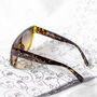 Flat Top Full Lens Sunglasses In Tortoise Shell, thumbnail 2 of 3